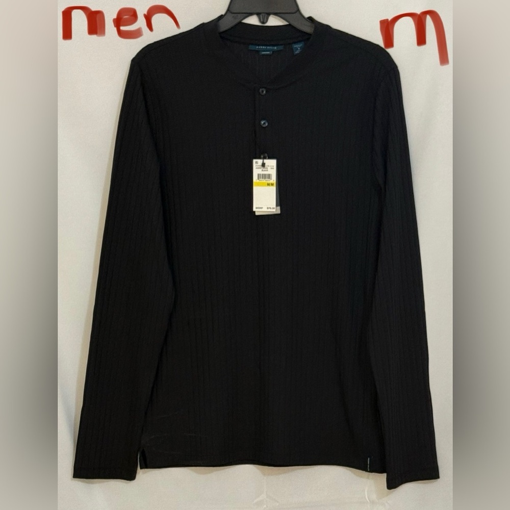 Perry Ellis Black Long Sleeve Men's Shirt